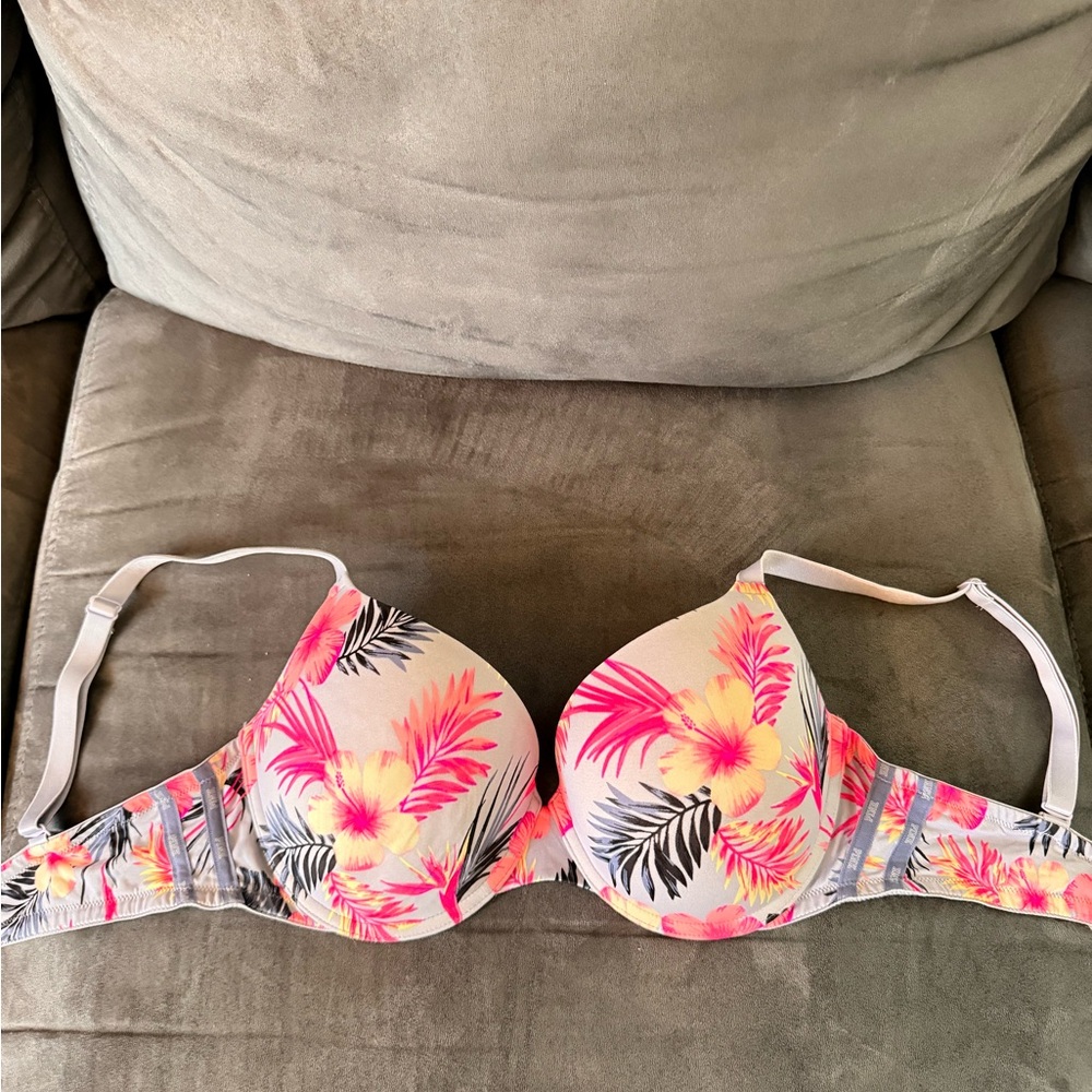 Victoria's Secret Pink & Yellow Floral T-Shirt Bra